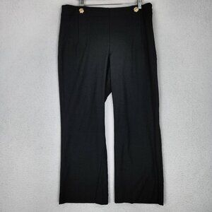 Ann Taylor Pants Womens 14 Black Curvy Side Zip Straight Leg High Rise Work